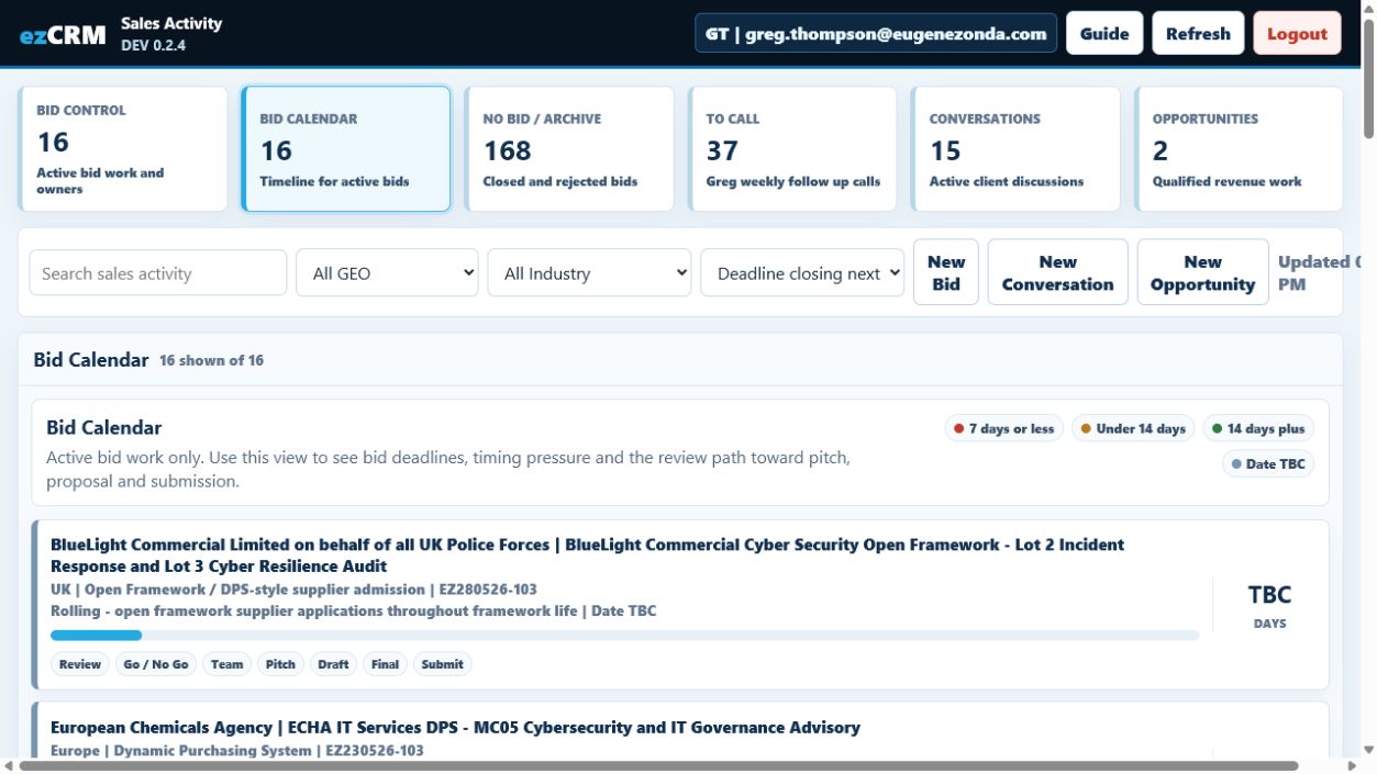Show Me The Money Bid Calendar