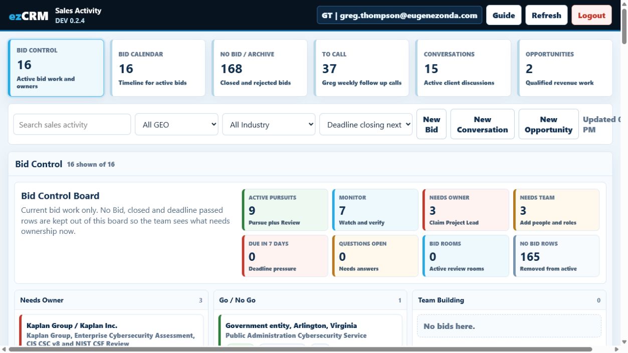 Show Me The Money dashboard